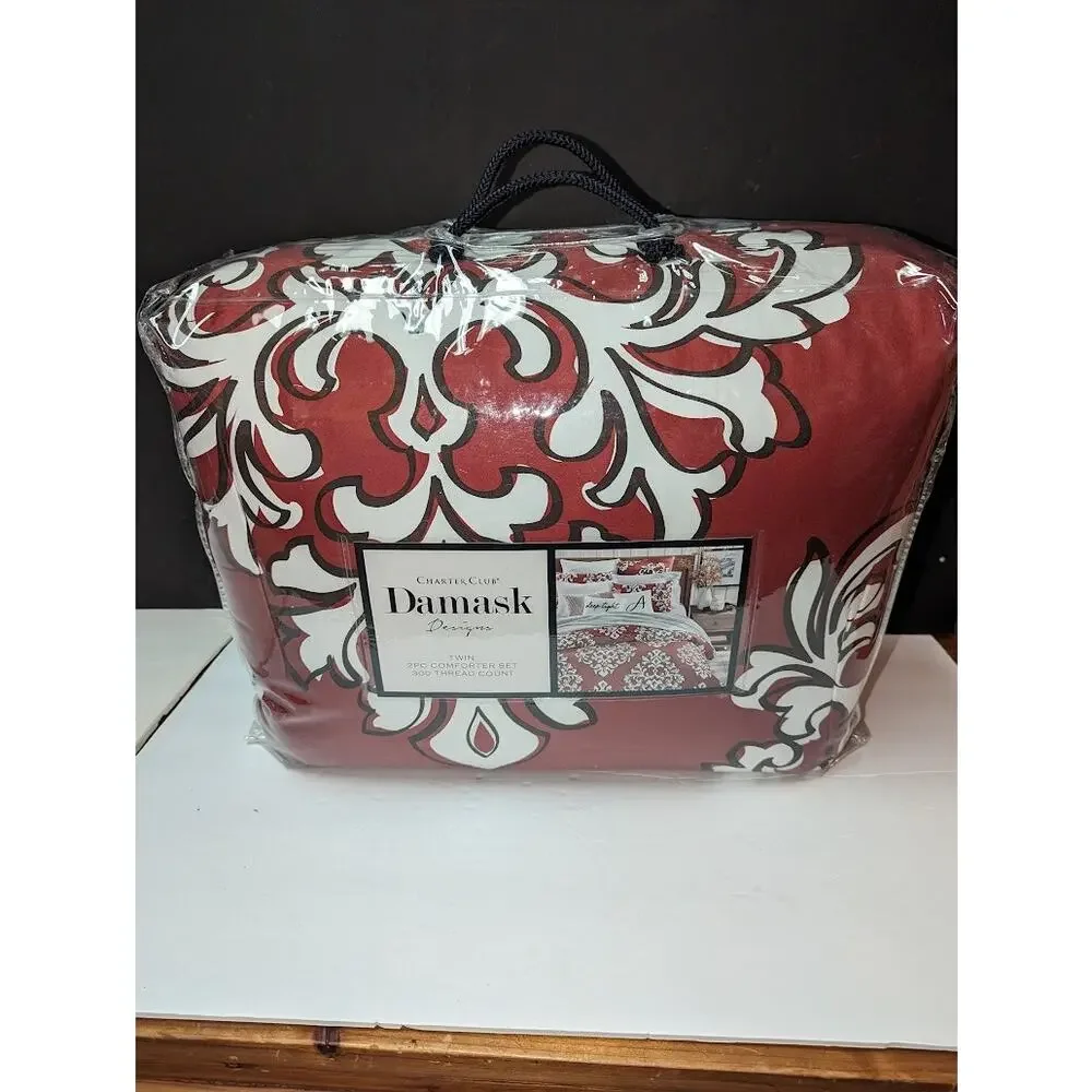 Charter Club Damask Designs Outline Damask Comforter Set 2pc 300 Thread ct Twin